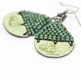 Recycled Metal Gumnut Babies Turquoise Gumnuts Teardrop Earrings