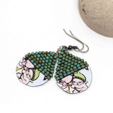 Recycled Metal Gumnut Babies Turquoise Gumnut Teardrop Earrings 2