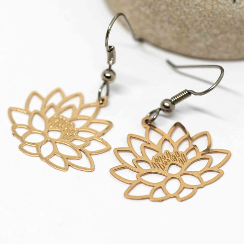 Lotus Small Gold Earrings