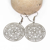 Large Silver Medallion Moroccan Earrings
