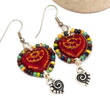 Red Picasso Heart Earrings