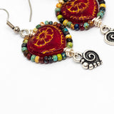 Red Picasso Heart Earrings