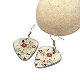 Rustic Resin Metal Scandi Teardrop Earrings