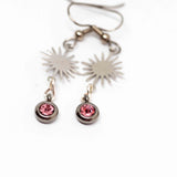 Silver Sun Pink Earrings