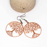 Rose Gold Tree of Life Earrings