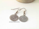 Stainless Steel Small Filigree Medallion Earrings