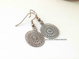 Stainless Steel Small Filigree Medallion Earrings