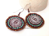 Tribal Picasso Round Bead Stitched Earrings