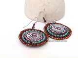 Tribal Picasso Round Bead Stitched Earrings