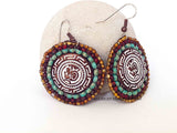 Tribal Picasso Round Bead Stitched Earrings