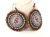 Tribal Picasso Round Bead Stitched Earrings