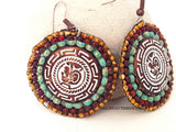Tribal Picasso Round Bead Stitched Earrings