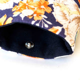 Navy Floral Faux Leather Soft Glasses Case