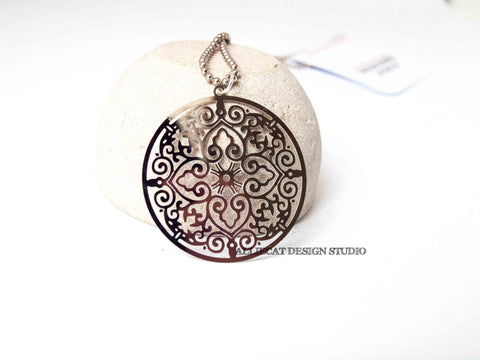 Large Silver Medallion Necklace