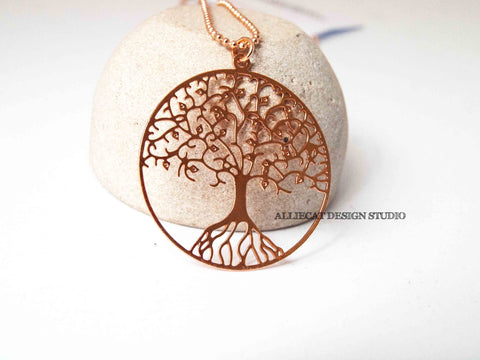 Rose Gold Tree of Life Necklace