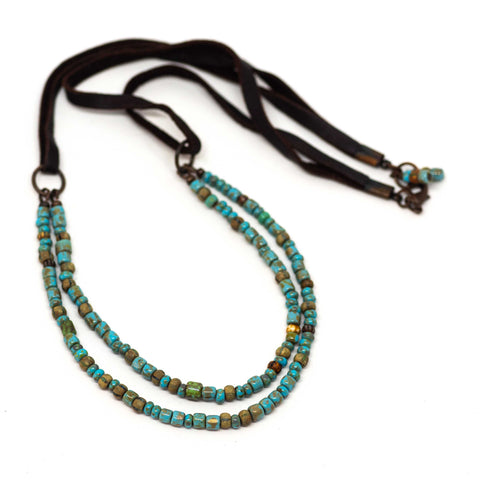 Picasso Turquoise Blue Multistranded Necklace