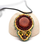 Tribal Orange Shield Necklace