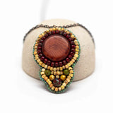 Tribal Orange Shield Necklace