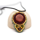 Tribal Orange Shield Necklace