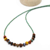Tribal Turquoise Czech Glass Necklace