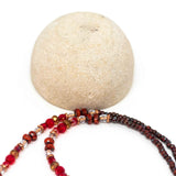 Rustic Red Beaded Dragonfly Necklace