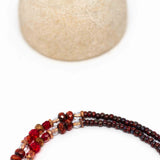 Rustic Red Beaded Sun Necklace