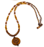 Rustic Yellow Beaded Sun Necklace