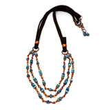 Triple Picasso Blue Necklace