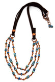 Triple Picasso Blue Necklace