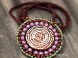 Large Purple Turquoise Coin Necklace