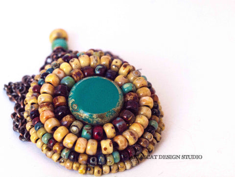 Yellow Picasso Circle Necklace