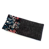 Black Pink Floral Soft Glasses Case