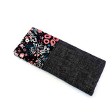 Black Pink Floral Soft Glasses Case