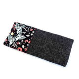 Black Pink Floral Soft Glasses Case