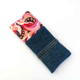 Pink Floral Denim Soft Glasses Case