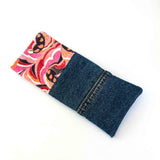 Pink Floral Denim Soft Glasses Case